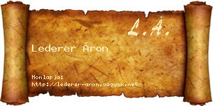 Lederer Áron névjegykártya